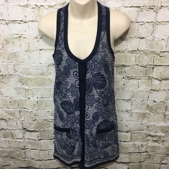 Kimchi Blue Floral Long Sleeveless Cardigan - Picture 1 of 5